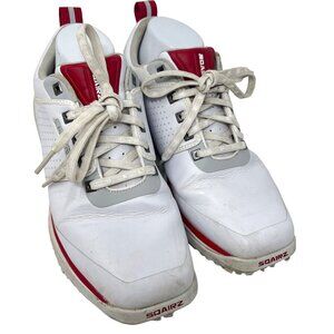 Sqairz Mens Arrow White Red Golf Shoe‎ Synthetic Leather Size 8.5